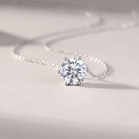 1Afternoon Rose - A Fashionable And Luxurious Diamond Jewelry Pendant Set With 1-carat, 2-carat And 3-carat Moissanite S925 Sterling Silver And Platinum Plating