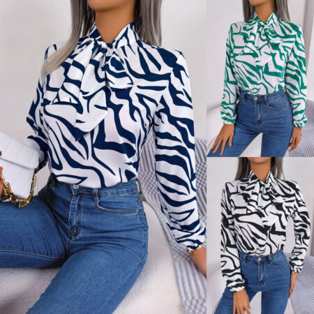 Elegant Contrasting-Color Striped Top For Women