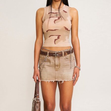 Handmade Wildland Holographic Denim Skirt