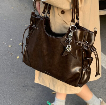 Vintage Biker-style High-capacity Underarm Bag For Women